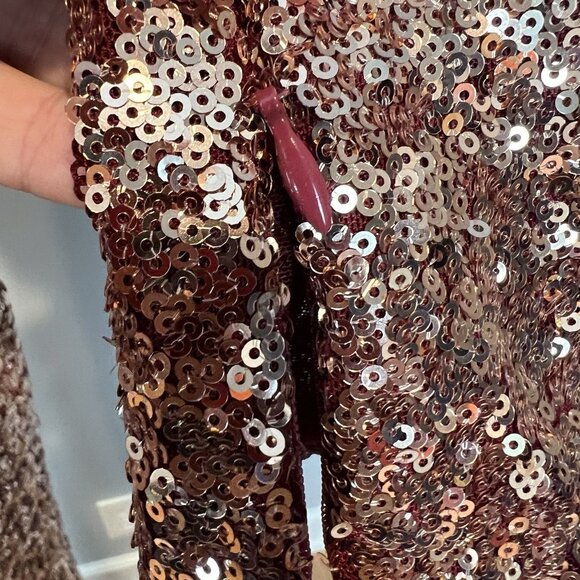 Bronx & Banco Gold Dress US Size 8 Sequin Jersey One Shoulder Goddess - Picture 11 of 16